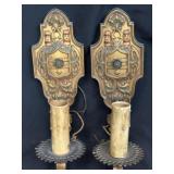 Pair of Cast Metal Candle Sconces Ratner Electric
