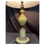Green Onyx & Brass Vintage Table Lamp 1of2