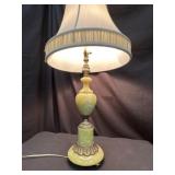 Green Onyx & Brass Vintage Table Lamp 2of2