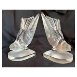 Pr. Crystal Lalique Hirondelle Swallow Bookends