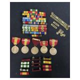 Lrg Lot WWII US Military Ribbon Bars & Metals