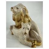 Herend Lion &Lioness Yellow Fishnet 15352