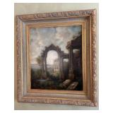 Signed Oil on Canvas Classical European Scene