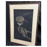 Kawano Japanese Woodblock Print "Quiet Rain"