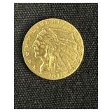 Gold 1911 $2 ï¿½ Indian Head XF+.