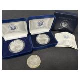3 American Silver Dollars 1923, 2002, 2006
