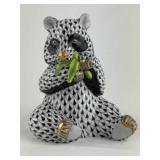 Herend Porcelain Panda Bear Black Fishnet 15348