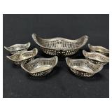 Set of 7 Sterling Pierced Nut Dishes Sm. Bowl