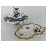 2pcs. Herend Mini Tureen & Leaf Dish 6017/7724