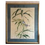 Fabulous Lee Adams Watercolor Finches in Bamboo