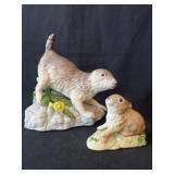 2 Cybis Bisque Porcelain Woodland Animals