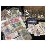 Large Lot of Coins & Paper Notes from Europe