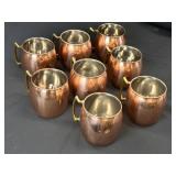 8 Set Copper Brass Handle Moscow Mule Mugs
