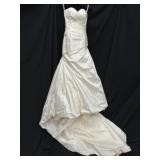 Wedding Dress Enzoani Sz 2 Ivory Silk Strapless