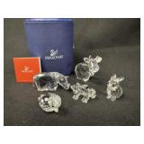 5 Swarovski Crystal Miniature Animals