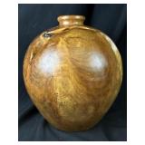 Hand Turned Wooden Vase Burl Wood Birds Eye Maple