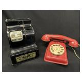 2 Vintage Tin Toys Cash Register Bank & Phone