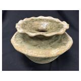 Unique Rustic Handmade Wide Tiered Stoneware Vase