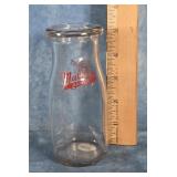 MULLEN'S DAIRY HALF PINT GLASS MILK BOTTLE