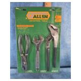 ALLEN PLIERS AND ADJUSTABLE WRENCH SET