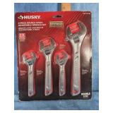 HUSKY 4-PIECE DOUBLE-SPEED ADJUSTABLE WRENCH SET