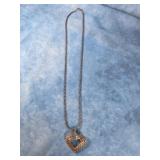 24' STERLING SILVER FILIGREE HEART PENDANT & CHAIN
