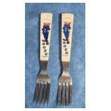 TWO VTG. BOZO THE CLOWN CHILDREN'S FORKS