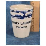 VTG. CERAMIC POTTERY TUMBLE QUINCY LAUNDRY PHONE 9