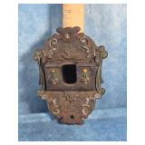 VINTAGE WILTON CAST IRON MATCH HOLDER WALL MOUNT