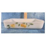 1 1/2 QUART FIRE-KING CASSEROLE DISH FRUIT PATTERN