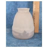 SCENIC LANDSCAPE SATIN GLASS LAMP SHADE