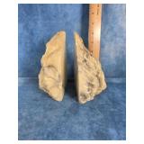GENUINE ALABASTER HAND CARVED ITALY BOOKENDS