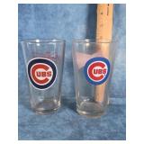 PAIR OF CHICAGO CUBS BUDWEISER BEER GLASSES
