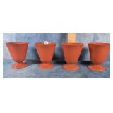4 HAZEL ATLAS PLATONITE PERSIMMON DESERT CUPS