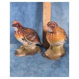 PAIR OF ARDCO JAPAN CERAMIC QUAIL BIRD FIGURINES