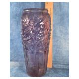 LIGHT AMETHYST FLORAL VASE 9.5' TALL
