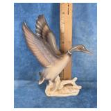CERAMIC MALLARD DUCK IN FLIGHT FIGURE