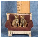 ANTIQUE VICTORIAN GERMAN GOLD CAT FIGURINE