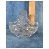 LEAD CRYSTAL OVAL GLASS BASKET