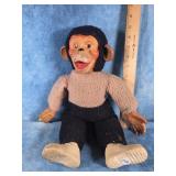 VTG. MR. BIM ZIP ZIPPY PLUSH MONKEY RUBBER FACE