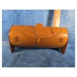 VINTAGE HAND CARVED BAMBOO TRINKET BOX