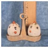 HAND PAINTED CERAMIC LUSTERWARE SALT & PEPPER