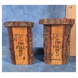 RUSTIC WOODEN OUTHOUSE SALT & PEPPER SHAKERS