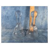 TWO HAND BLOWN FOXHUNT BARWARE 6' STIRRUP CUPS