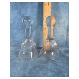 TWO HAND BLOWN FOXHUNT BARWARE 6' STIRRUP CUPS