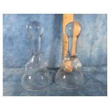 TWO HAND BLOWN FOXHUNT BARWARE 6' STIRRUP CUPS