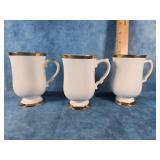 3 ROYAL VICTORIA FINE BONE CHINA MUGS
