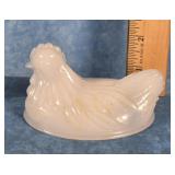 HAZEL ATLAS MILK GLASS HEN ON NEST TOP ONLY