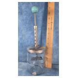 VTG. MANUAL VEGETABLE CHOPPER W GREEN HANDLE