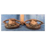 1940'S ROSEVILLE MAGNOLIA  CANDLE HOLDERS